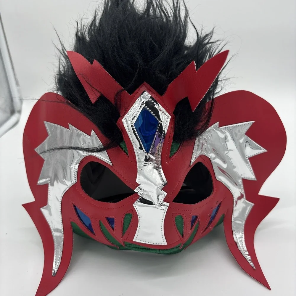 Lucha Libre Dress Up MaskMade With Red Leather. Excellent Used‎ Condition.